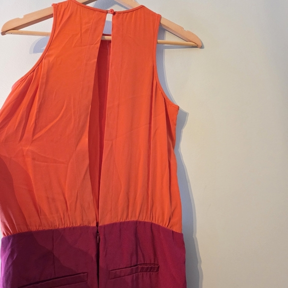 Tibi Silk Crew Neck Colorblock Two Tones Feminine Women's Jumpsuit Size 2 - Picture 15 of 16